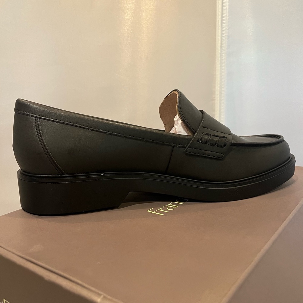 NIB Franco Sarto 9.5 Womens Black Synthetic Faux Leather Loafers Flats Ret $130! - Picture 8 of 11